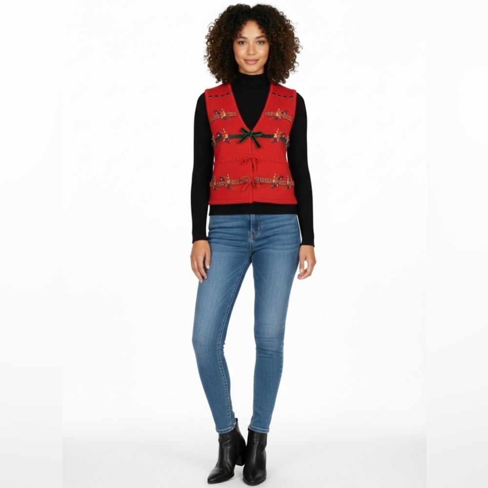 Vintage Susan Bristol Holiday Knitted Vest
